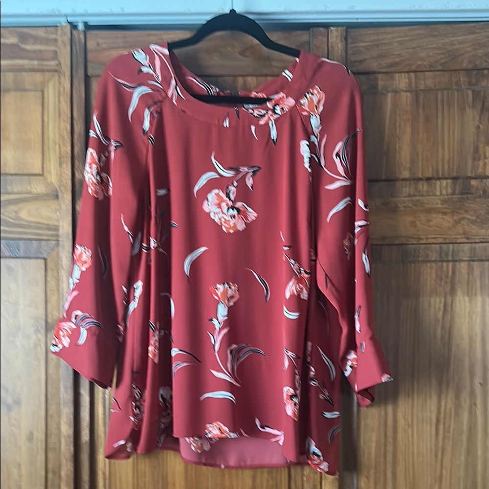 Floral Red Women's Top